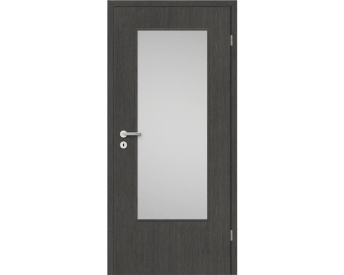 Pertura Zimmertür Yori CPL Masera Grau aufrecht 86x198,5 cm Rechts mit Lichtausschnitte G3 (ohne Glas) Innentür mit Glaseinsatz und Drückergarnitur