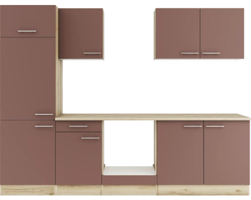 Cuisine linéaire avec armoires et tiroirs