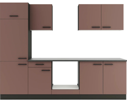 Küchenzeile mit Hängeschränken und Schubladen