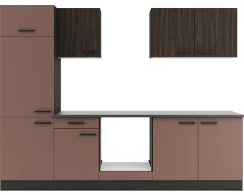 Küchenzeile mit Unterschränken, Schubladen und Hängeschränken