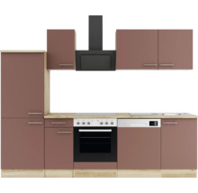 Cuisine complète sans appareils Optifit OPTIkompakt Bari407 rouge rouille/chêne sauvage largeur 270 cm KPBA 2742OE-9+