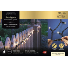 Guirlande lumineuse avec 96 LED, longueur 9,5 mètres, câble noir, set d''extension, convient pour l''extérieur