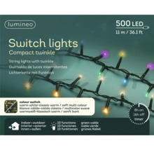 Guirlande lumineuse avec 500 LEDs, longueur 11 mètres, avec fonction de minuterie pour l''intérieur et l''extérieur