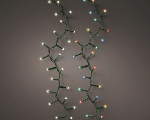 Guirlande lumineuse avec lampes LED multicolores et blanches