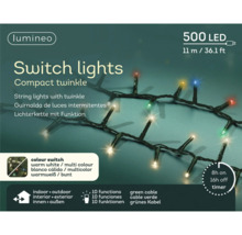 Guirlande lumineuse LED avec 500 LED, longueur 11 mètres, avec minuterie et différentes fonctions pour l''intérieur et l''extérieur