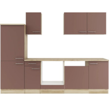Cuisine complète sans appareils Optifit OPTIkompakt Bari407 rouge rouille/chêne sauvage largeur 270 cm KPBA 2742OE-9+