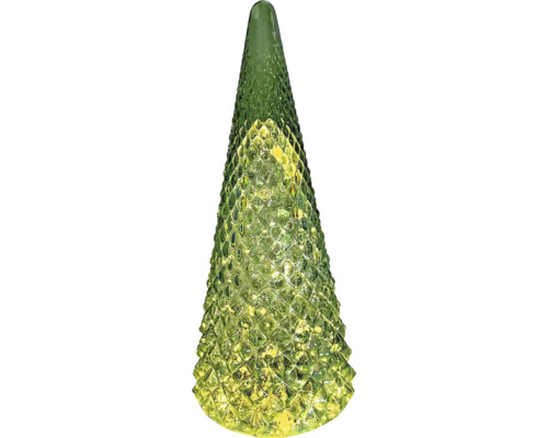 LED sapin en verre h 36 cm vert