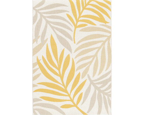 Tapis intérieur et extérieur Refresh Leave jaune/nature 120x170 cm Tapis à motif de feuilles