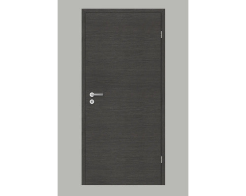 Porte d'intérieur Pertura Yori CPL gris Masera transversal 86x198,5 cm droite Porte intérieure foncée en bois avec poignée de porte