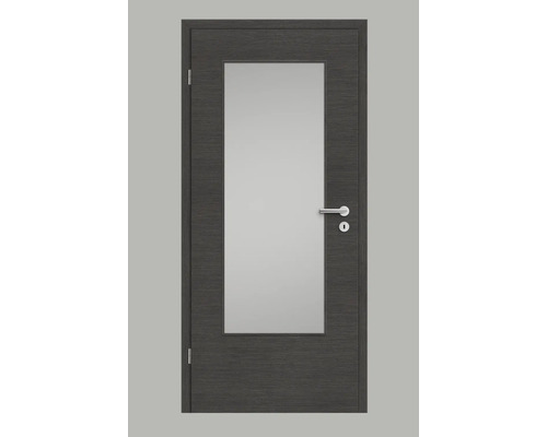 Porte intérieure avec insert en verre et ferrures