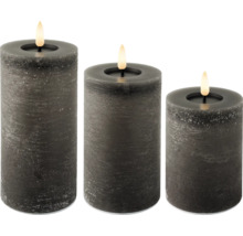 Bougies LED set de 3 noir