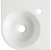 Vasque d''angle en céramique sanitaire, vue de dessus