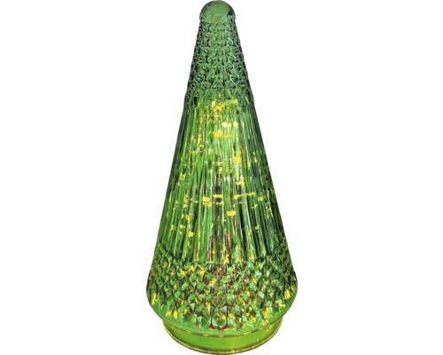 LED sapin en verre h 20 cm vert