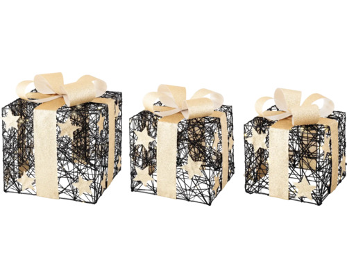 Dekorative Geschenkboxen mit Sternenmuster, dreiteilig