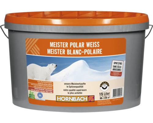 HORNBACH Wandfarbe Meister Polarweiss spritzfrei konservierungsmittelfrei 15 L