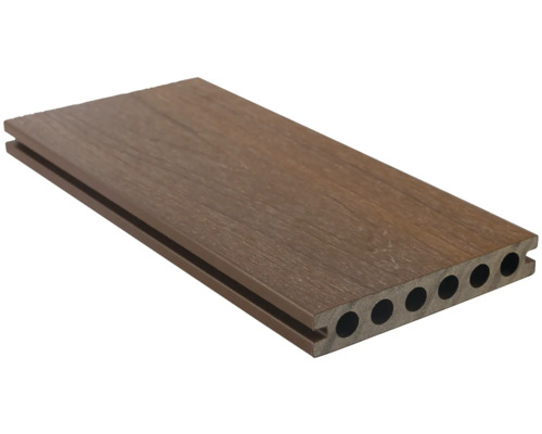 Lame de terrasse Konsta en bois composite Nativo alvéolé revêtue 23x138x3000 mm chêne marron Lame de terrasse en bois et plastique avec chambres creuses
