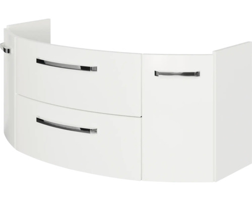 Meuble sous lavabo Jungborn VENTITRE lxhxp 116.3x49.2x46 cm blanc Meuble sous-lavabo blanc avec deux tiroirs et une porte