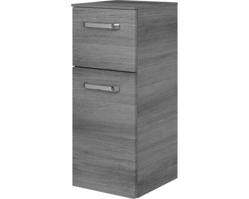 Meuble bas Jungborn VENTITRE lxhxp 30x73x33 cm graphite structure transversale Armoire haute de salle de bain avec deux tiroirs
