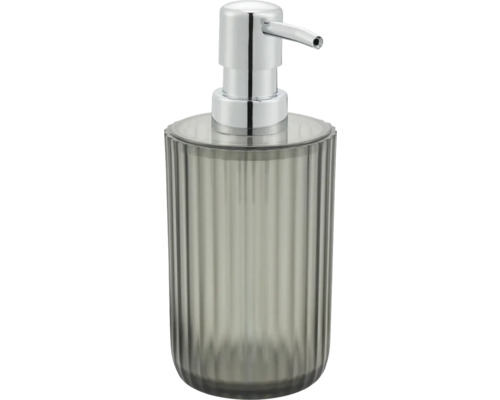 Distributeur de savon DIAQUA Priscilla anthracite/transparent brillant 48234301 Distributeur de savon en plastique avec pompe chromée
