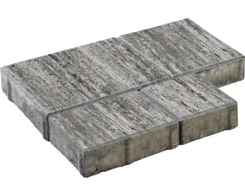 Pavé multiformat iWay Versa blanc-noir épaisseur 6 cm Pavé rectangulaire en béton pour extérieur