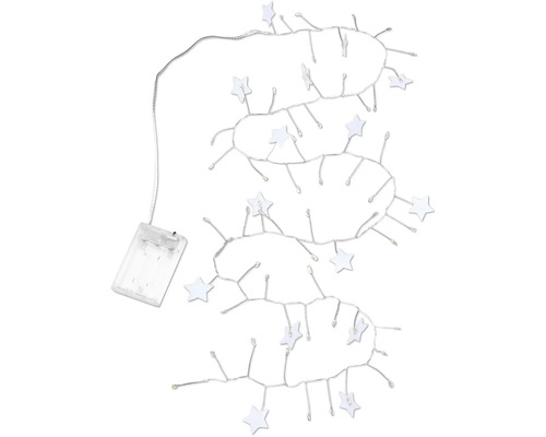 Guirlande lumineuse en forme d''étoile avec alimentation par piles pour éclairage décoratif.