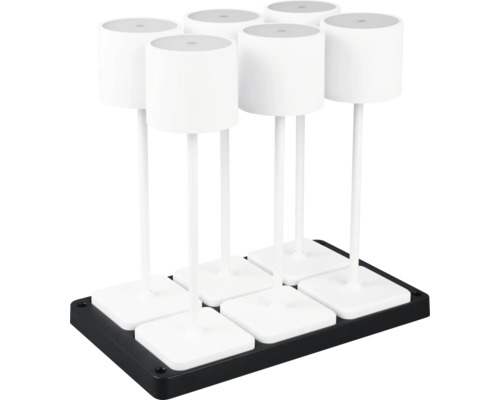 Lampe de table Fernandez set de 6 LED 5 W blanc