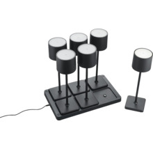 Six lampes LED sans fil sur une base et une seule lampe LED sans fil