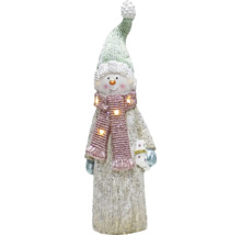 Bonhomme de neige décoratif avec bonnet et écharpe, décoration de Noël festive