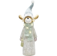 Figurine décorative de renne avec bonnet et écharpe pour la période de Noël