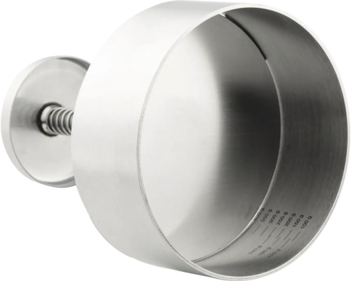 Verstellbarer Speisering aus Edelstahl mit Gramm-Skala