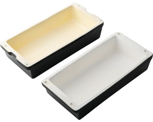 Deux plats à gratin rectangulaires en céramique