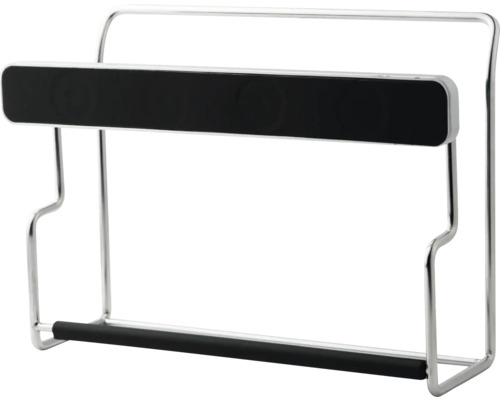 Dérouleur de papier essuie-tout en métal avec poignée noire