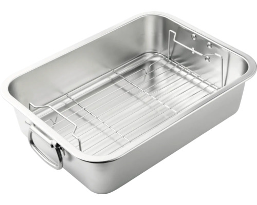 Bräter aus Edelstahl mit Bratrost