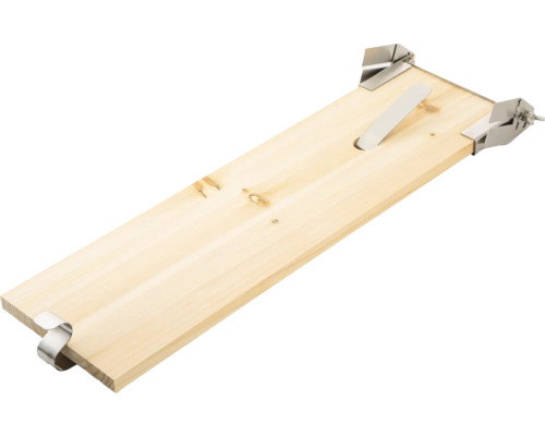 Planche en bois avec clips de fixation