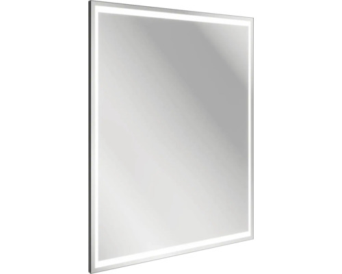 Miroir de salle de bains à LED FACKELMANN B.Paris lxhxp 70.5x90.5x2.2 cm noir Miroir carré avec éclairage LED périphérique