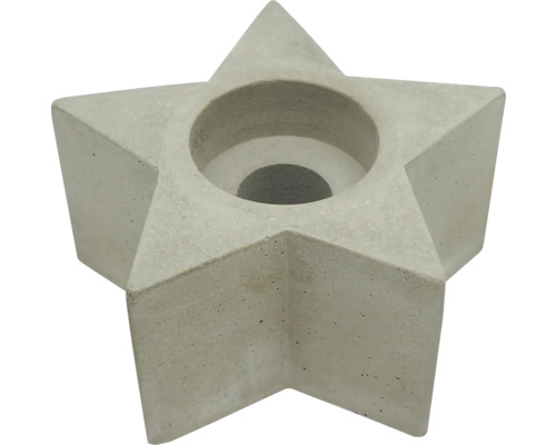 Bougeoir en béton étoile H 5.3 cm gris