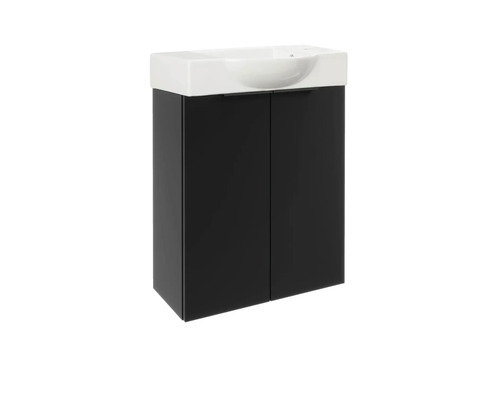 Meuble sous-lavabo avec deux portes et lavabo à poser