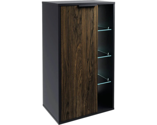 Armoire midi FACKELMANN B.Paris à gauche lxhxp 47x84.2x32 cm noir-rigoletto chêne