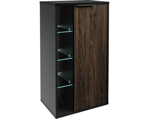 Armoire midi FACKELMANN B.Paris à droite lxhxp 47x84.2x32 cm noir-rigoletto chêne