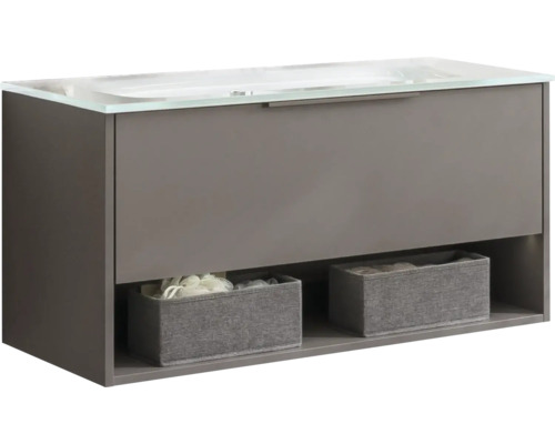 Lavabo avec meuble bas FACKELMANN B.Paris lxhxp 90.5x49.3x46.5 cm couleur de façade cubanit grey 77416