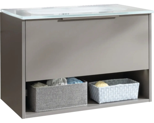 Lavabo avec meuble bas FACKELMANN B.Paris lxhxp 70.5x49.3x46.5 cm couleur de façade cubanit grey 77406