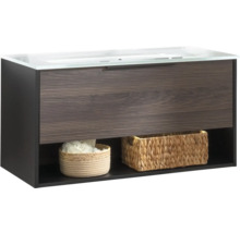 Lavabo avec meuble bas FACKELMANN B.Paris lxhxp 90.5x49.3x46.5 cm couleur de façade rigoletto chêne 77412