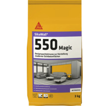 SikaWall 550 Magic Enduit de design pour la fabrication de surfaces en béton apparent modernes, paquet de 3 kg