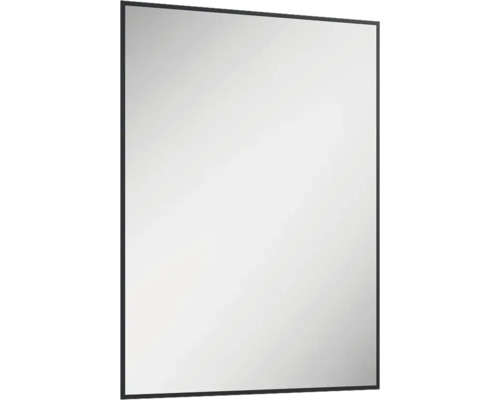 Cadre miroir LED Jungborn Square lxhxé 60x80x2.7 cm noir