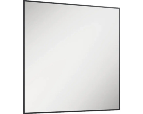 Cadre miroir LED Jungborn Square lxhxé 80x80x3 cm noir