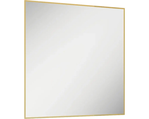 Cadre miroir LED Jungborn Square lxhxé 80x80x3 cm or