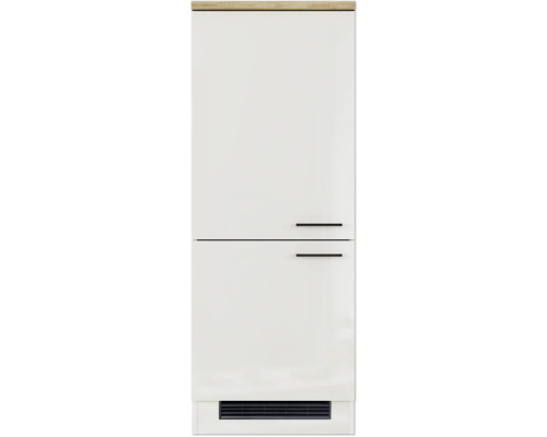 Meuble pour réfrigérateur intégré de 88 cm Flex Well Lund lxpxh 60x60x161 cm façade gris clair brillant - corps gris fumé