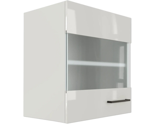 Armoire haute avec porte en verre et poignée