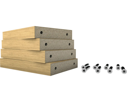 Verbindungsset für Lamellentrennwand Raumtrenner Saragossa Eiche freistehend 170 x 120 mm 4 Stück