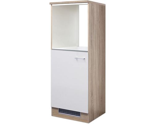 Meuble pour four/réfrigérateur intégré de 88 cm Flex Well Samoa lxpxh 60x60x168.5 cm façade blanc - corps chêne sonoma